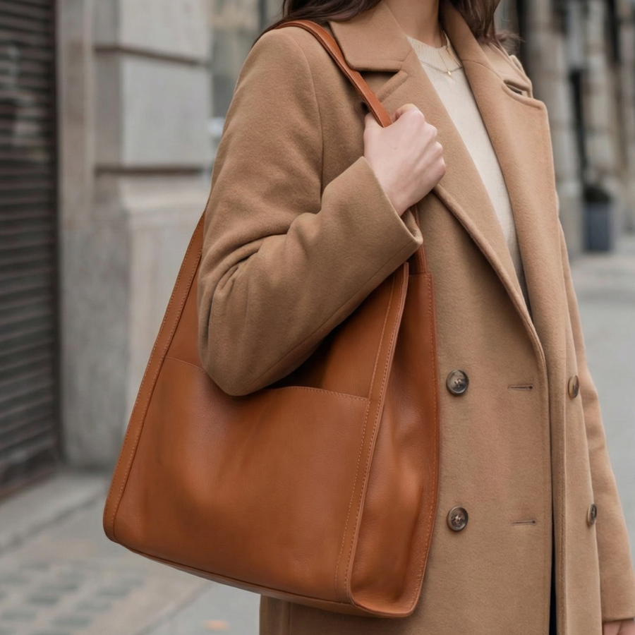 Caressa - Soft Leather Multi Pocket Shoulder Bag