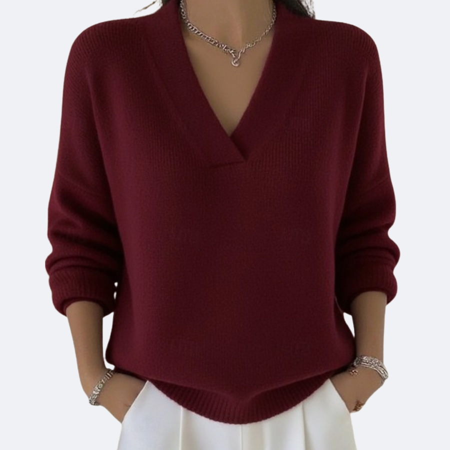 MILENA - Soft Knit with V-Neck