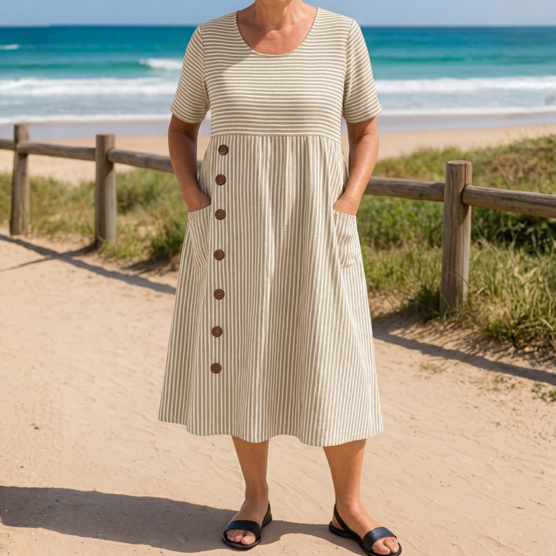 Summer Striped Dress - Flowing and Elegant Cut