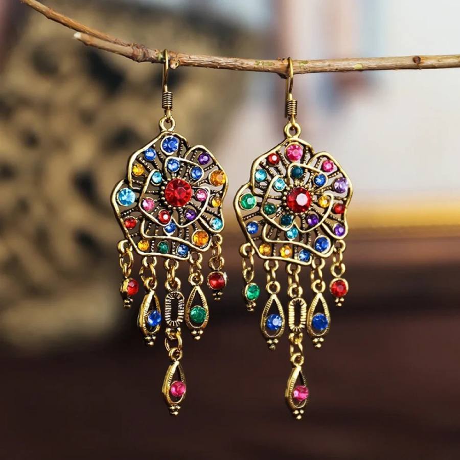 Vintage Colourful Mandala Earrings