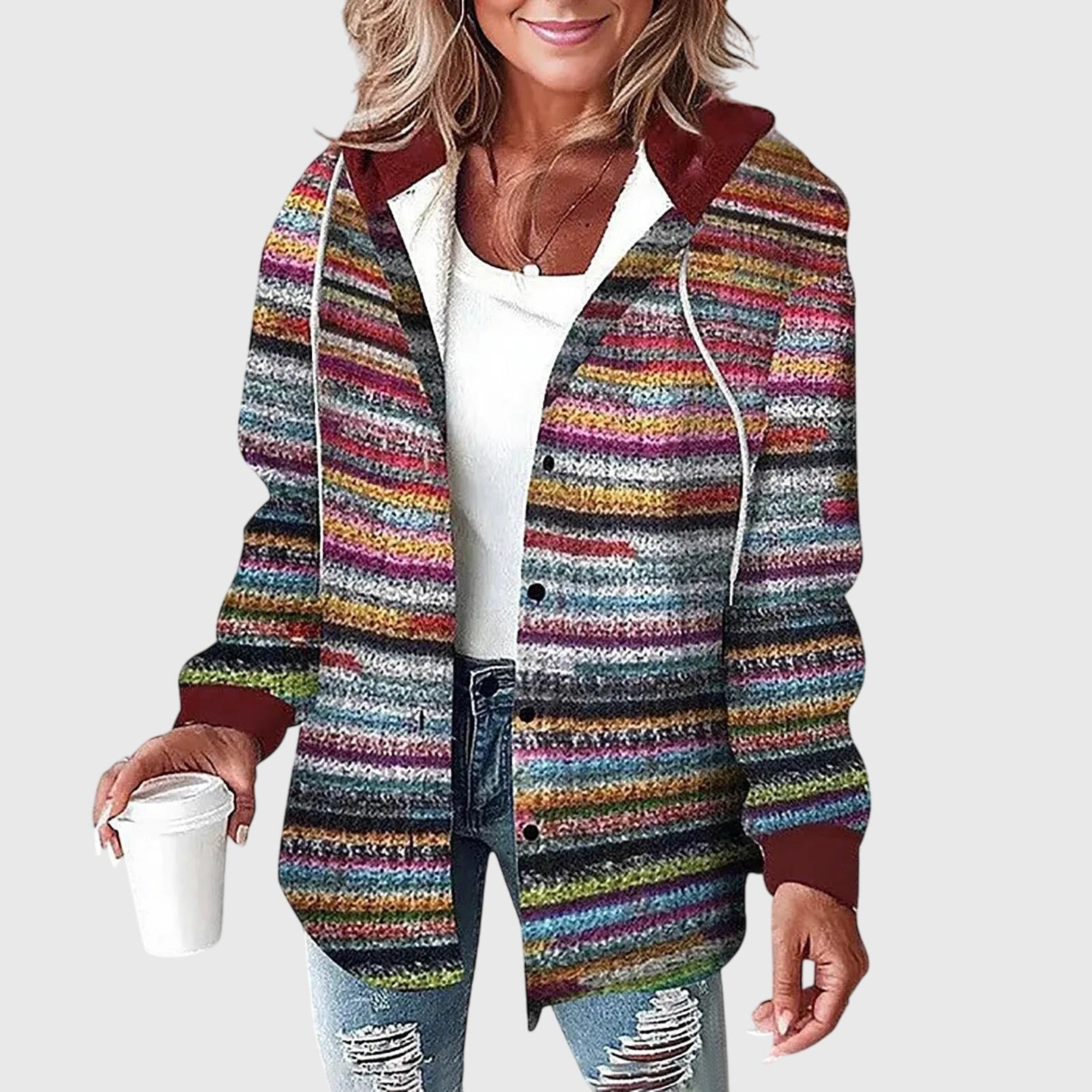 MORGAN – CASUAL PLAID HOODED SHIRT JACKET
