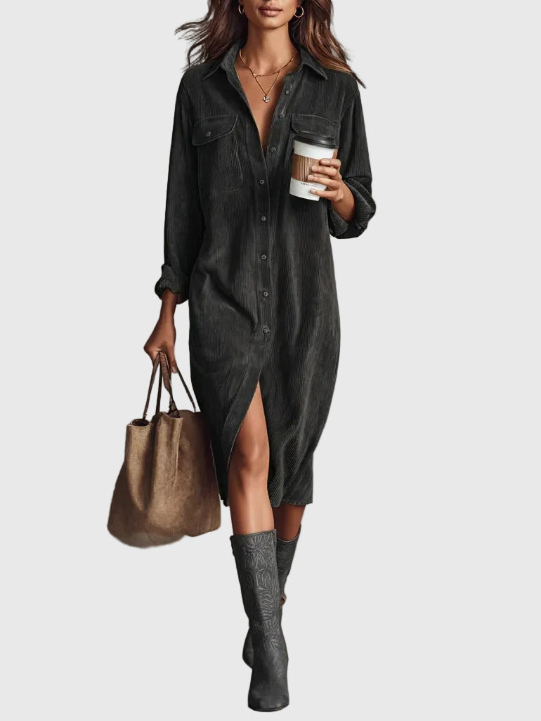 Clara | Midi Corduroy Dress