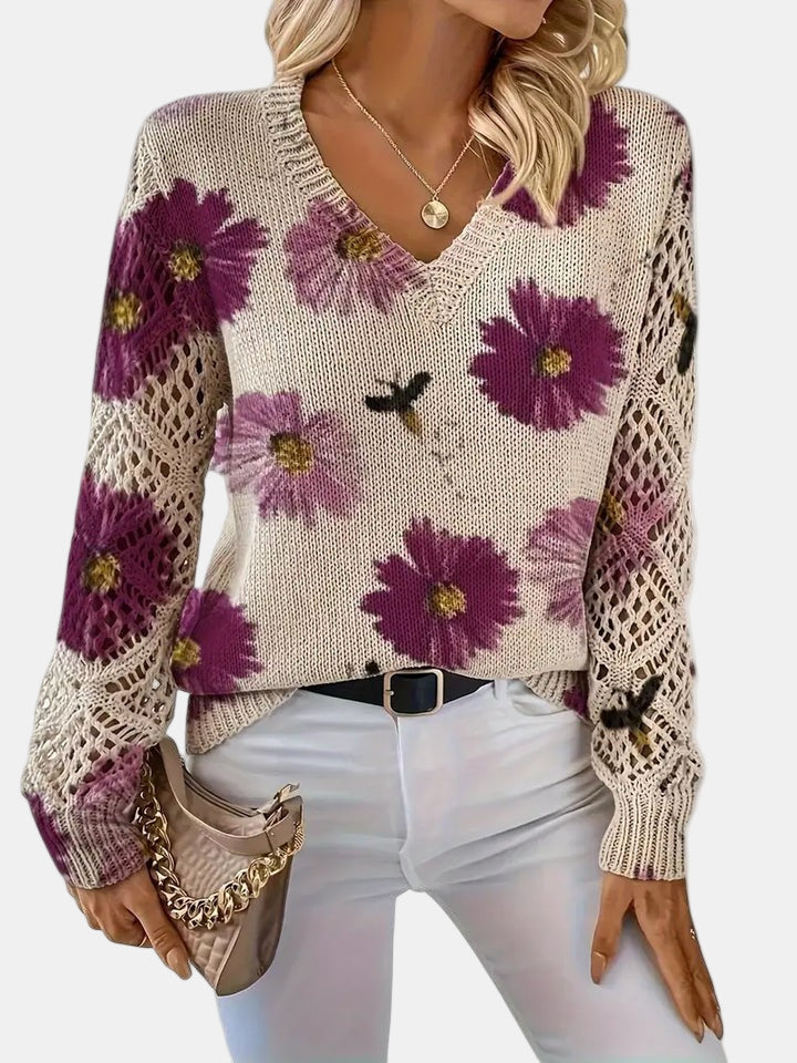 BRIANNA – BLOOMING CHIC KNIT SWEATER