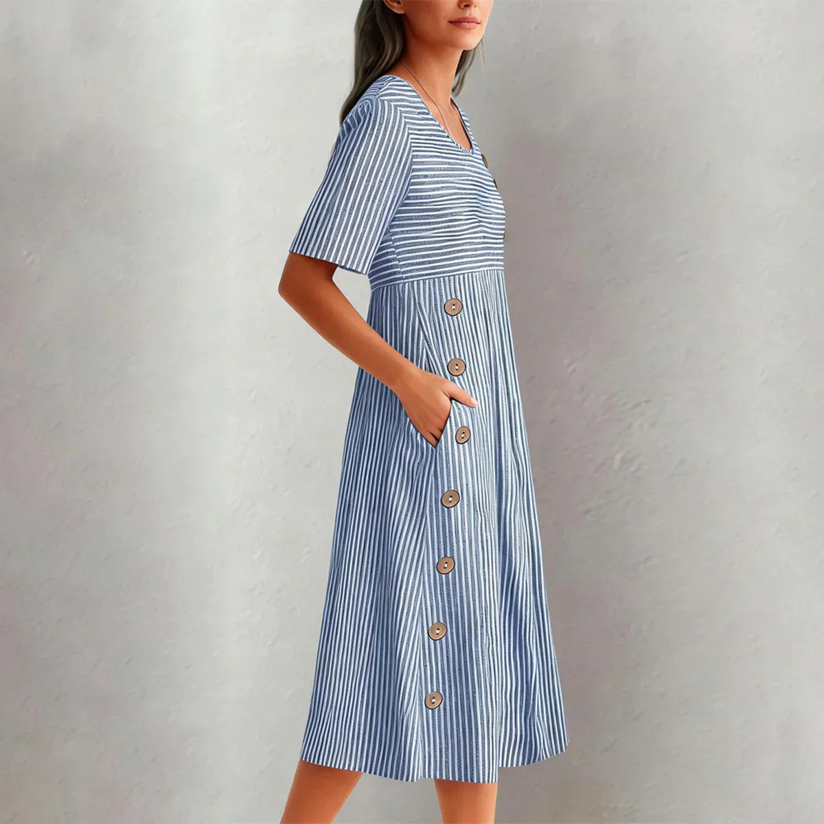 Wanda Striped Midi Dress