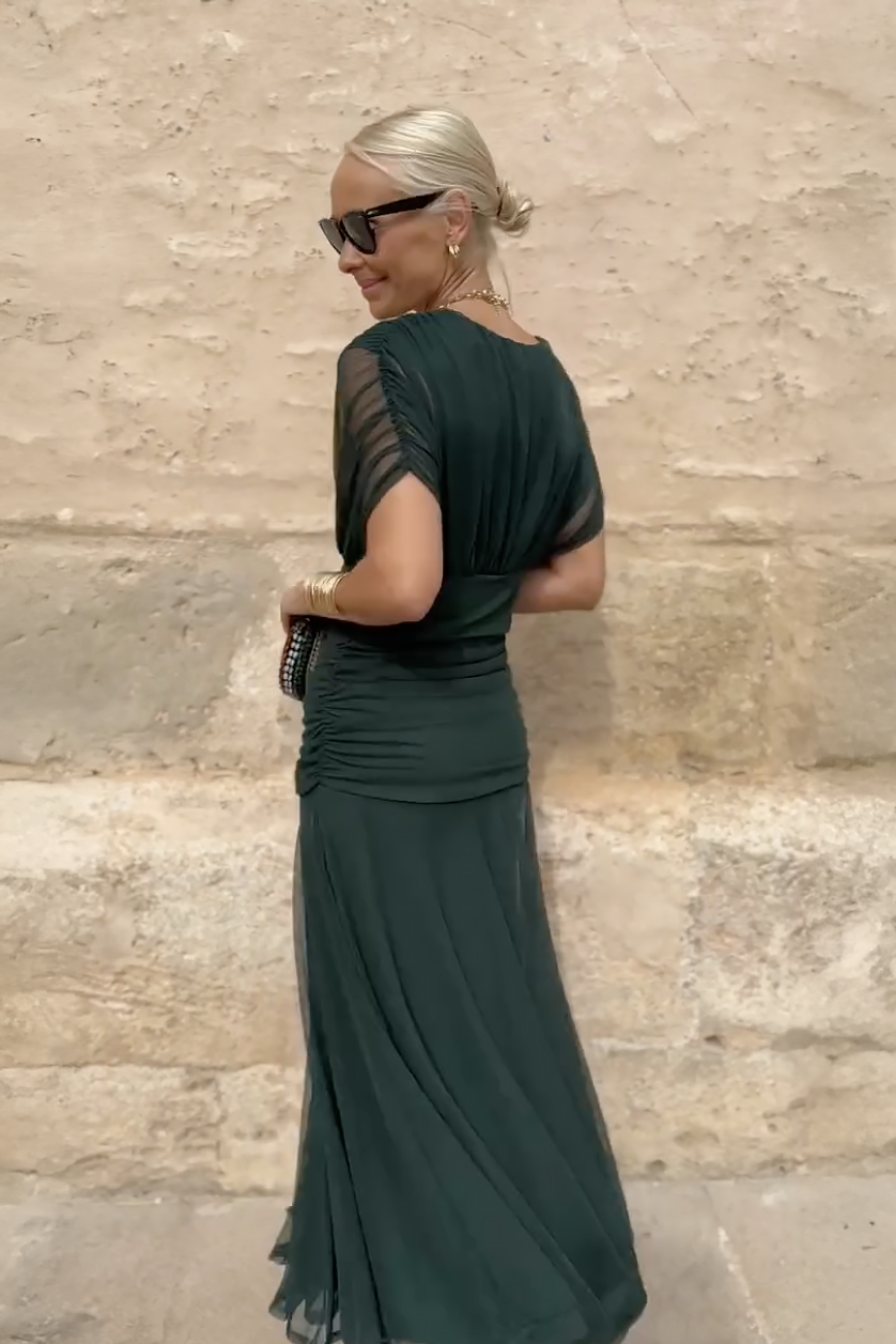 ANA | ELEGANT MAXI PLEAT DRESS