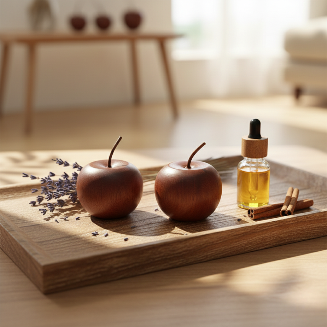 Aromelle – Natural Wood Essential Oil Diffuser Set of 2
