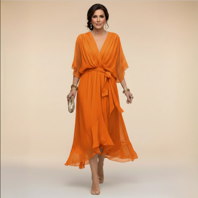 Montse | V-Neck Georgette Dress