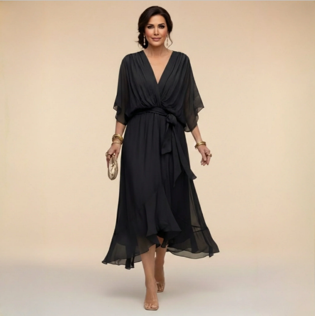 Montse | V-Neck Georgette Dress