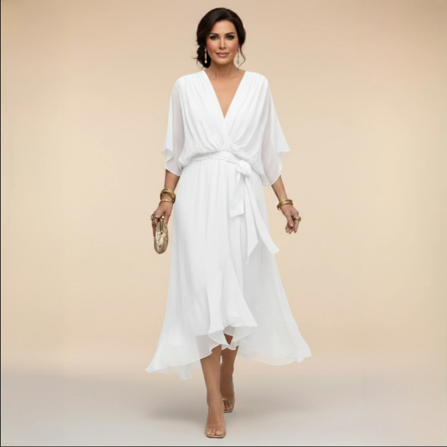 Montse | V-Neck Georgette Dress