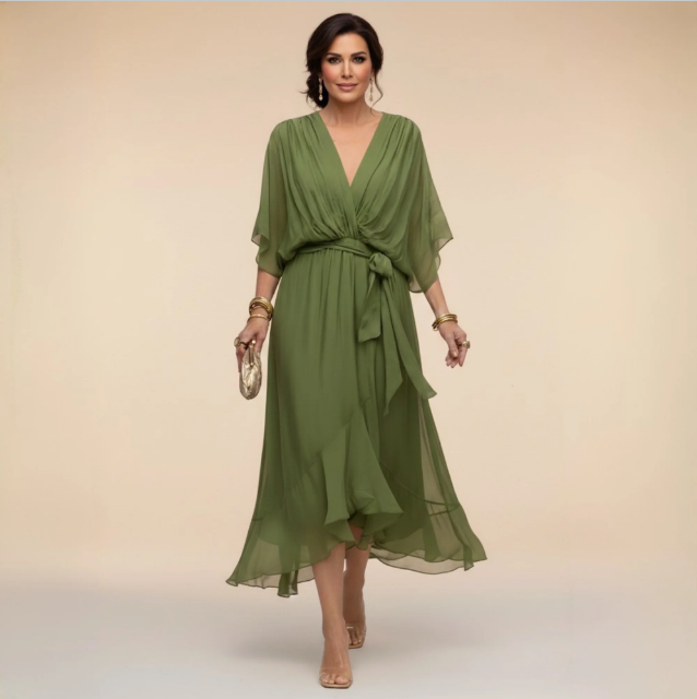 Montse | V-Neck Georgette Dress