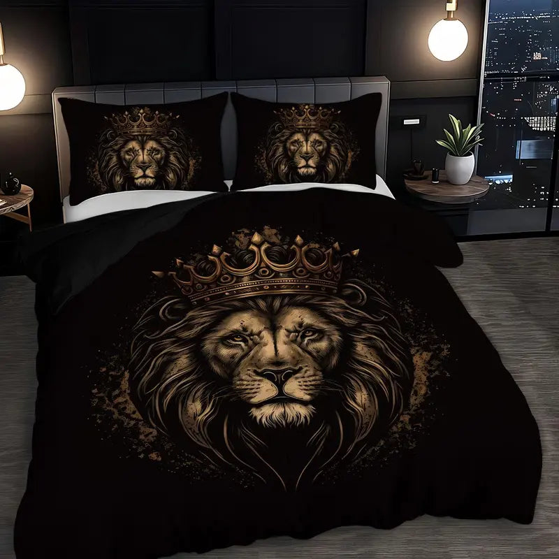 Dreamvera – Safari Lion Bedding Set, Duvet Cover & Pillowcases