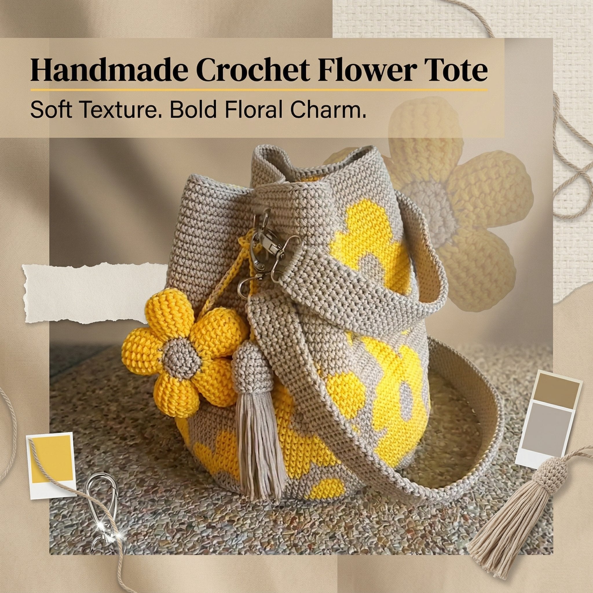 Bloomara – Handmade Crochet Flower Tote Bag