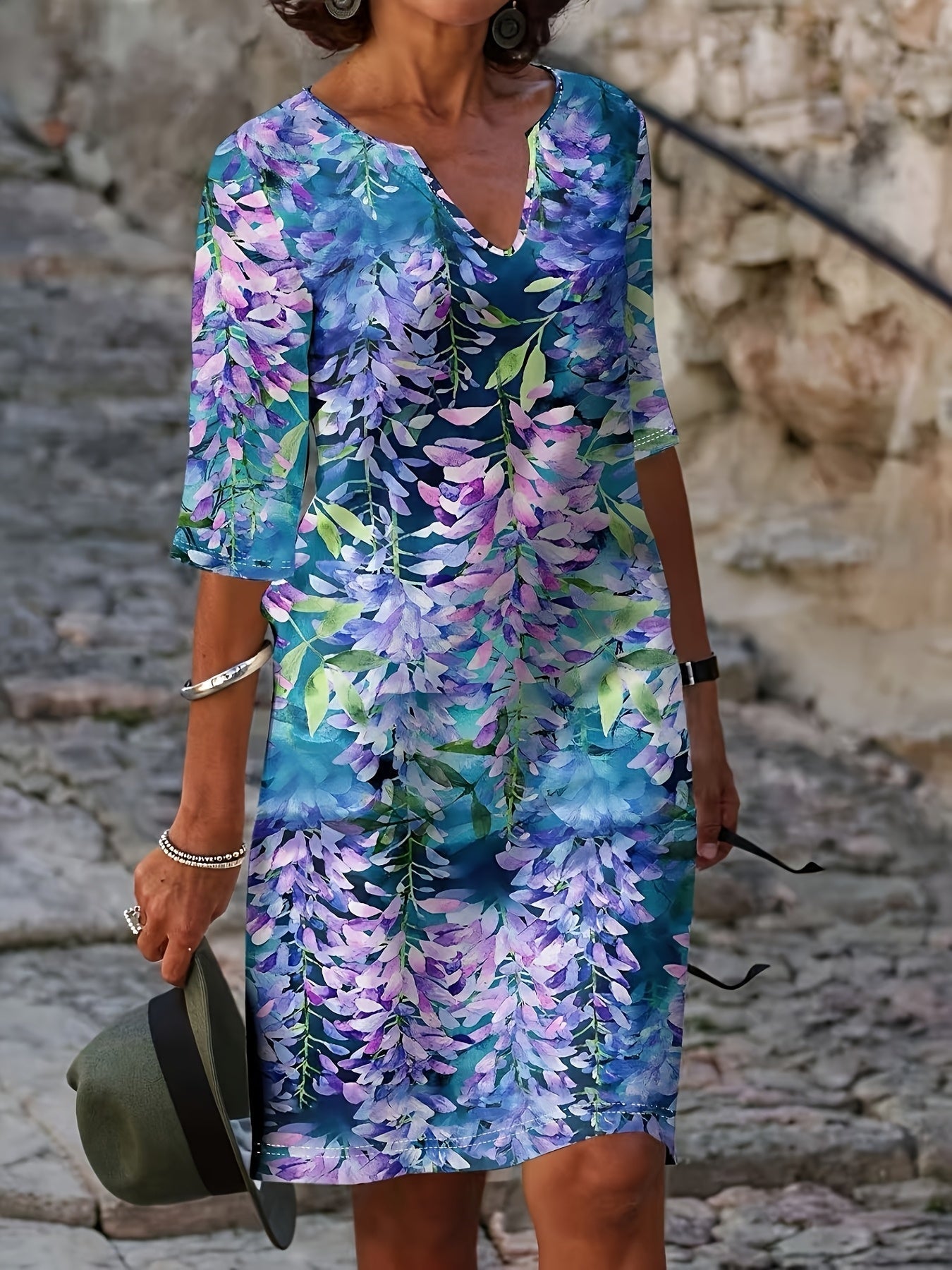 AUDREY | Watercolor Wisteria Dress