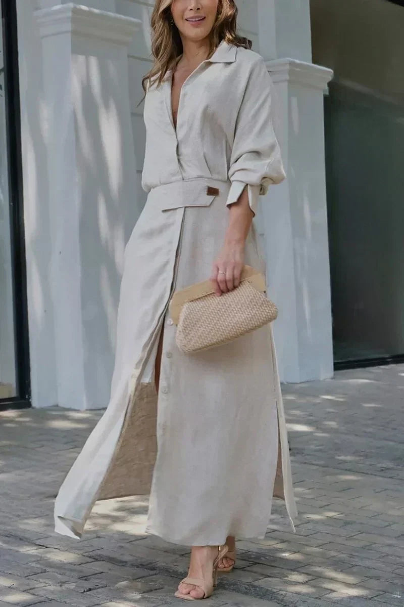 Eulalia | Cotton and Linen Maxi Dress