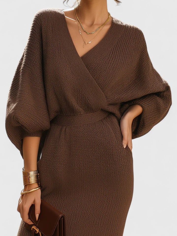 THEA – WRAP KNIT MINI DRESS