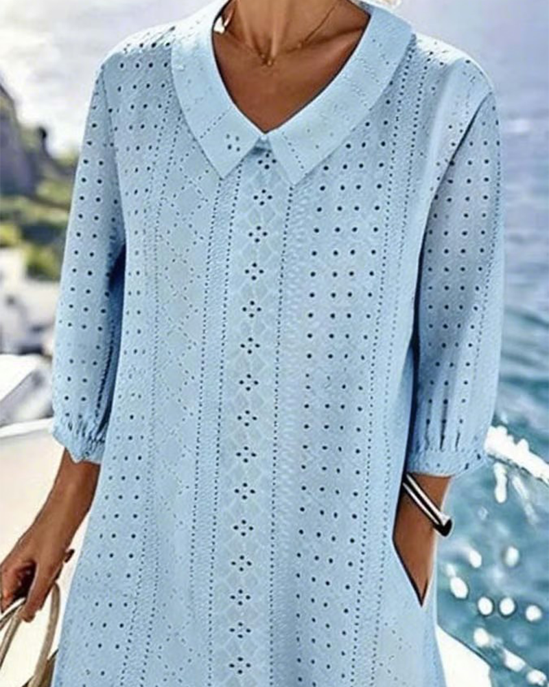 AUTUMN – ELEGANT MIDI DRESS WITH EMBROIDERY DETAILS