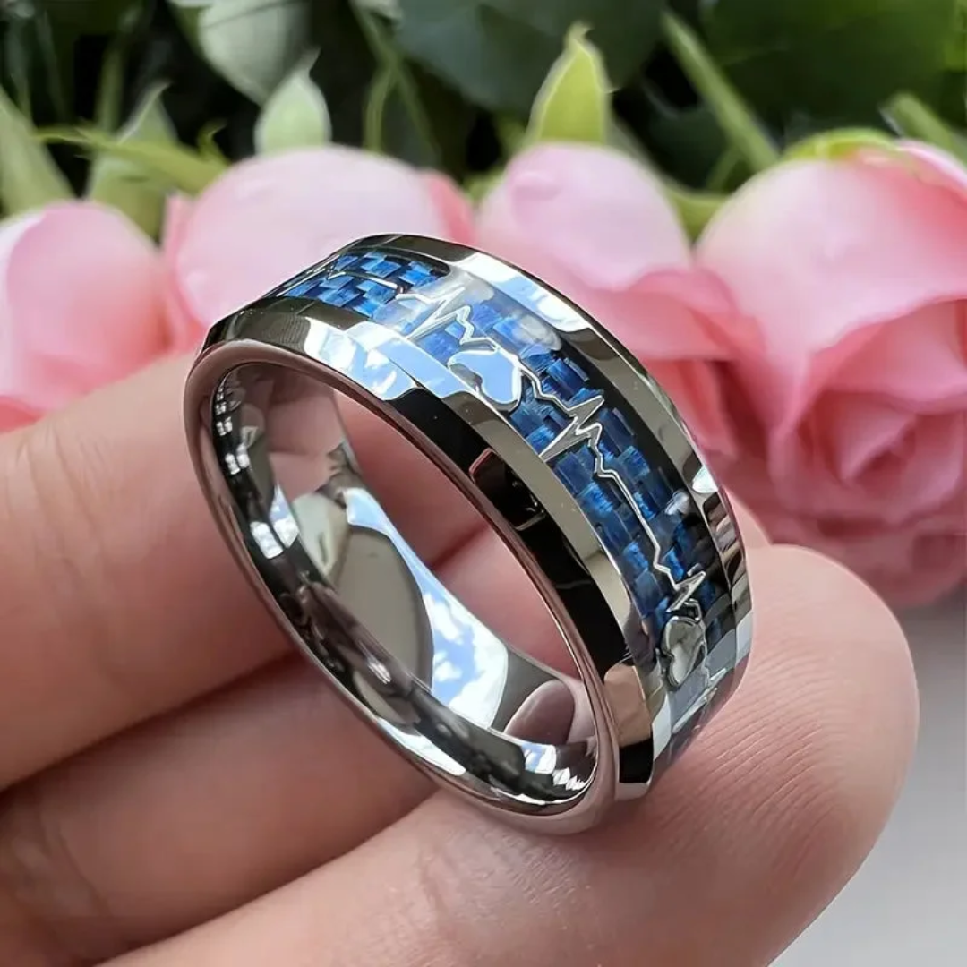 Blue Mosaic Inlay Heirloom Ring