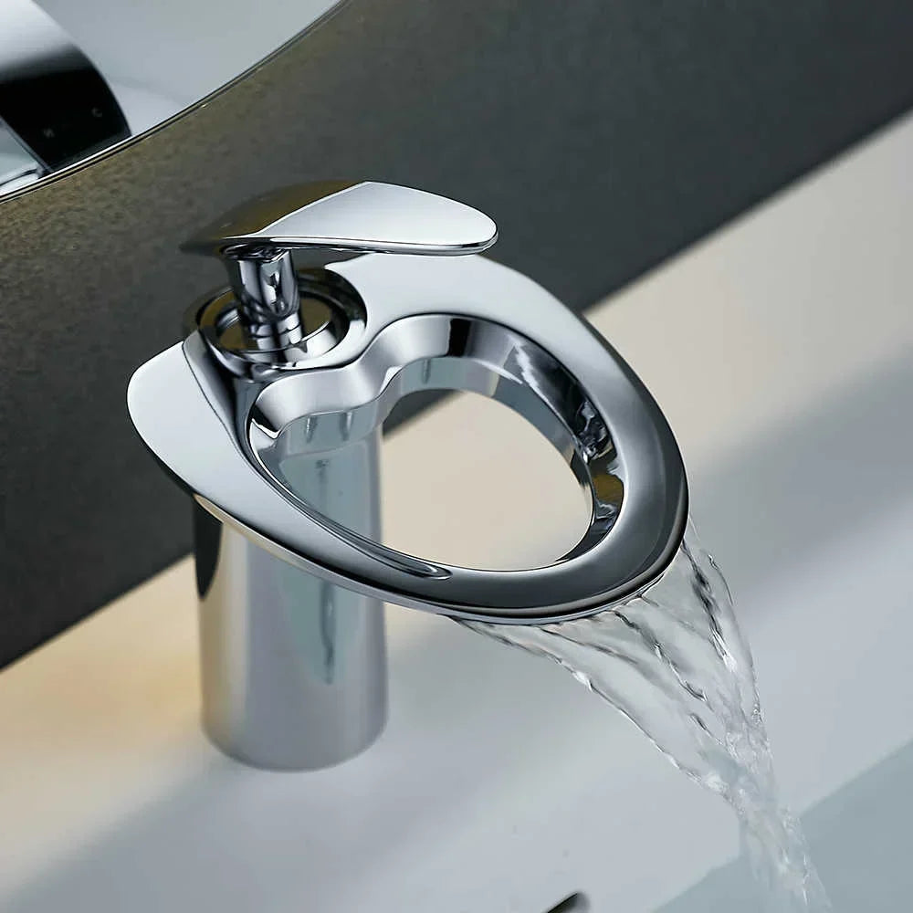 Copperflow – Waterfall Bathroom Faucet, Single Hole