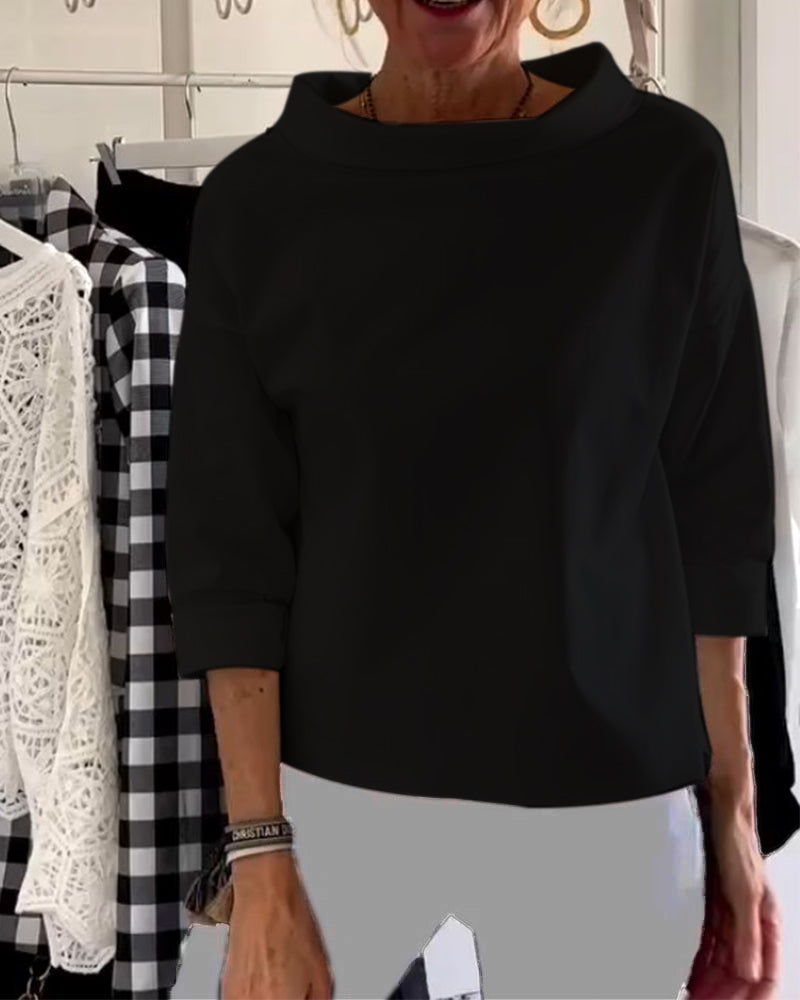 WIEBKE I COMFORTABLE 3/4-SLEEVE BLOUSE
