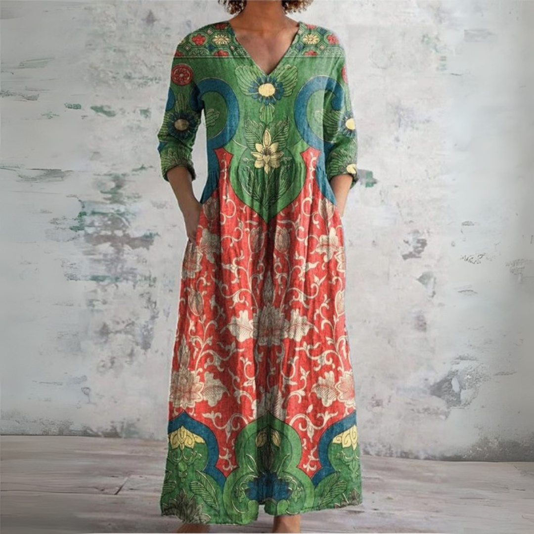 Judit | Vintage Floral Maxi Dress