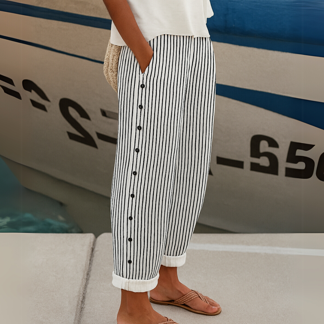 Sharon | Comfortable Striped Loose Fit Summer Pants