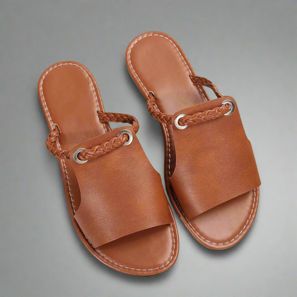 Katelina | Artisan Crafted Flat Sandals in Premium Quality Materials