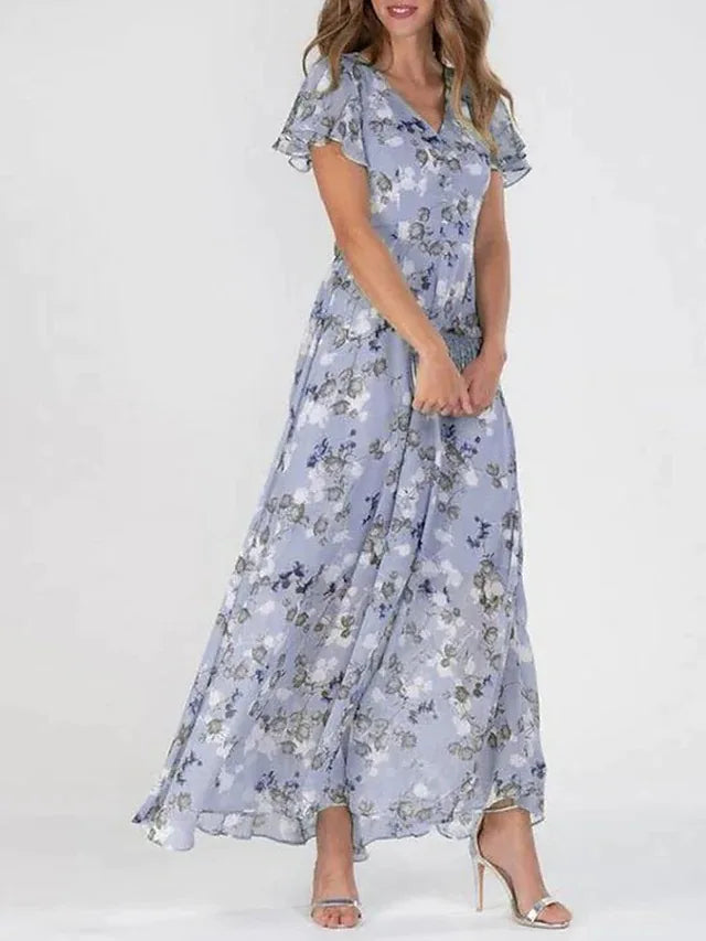 Lillian | Floral V-Neck Maxi Dress
