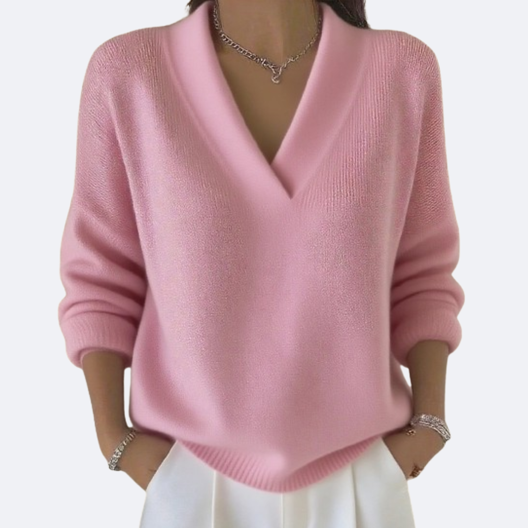 MILENA - Soft Knit with V-Neck