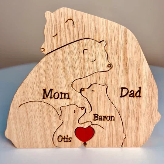 Cubunity – Personalized Wooden Bears Family Puzzle