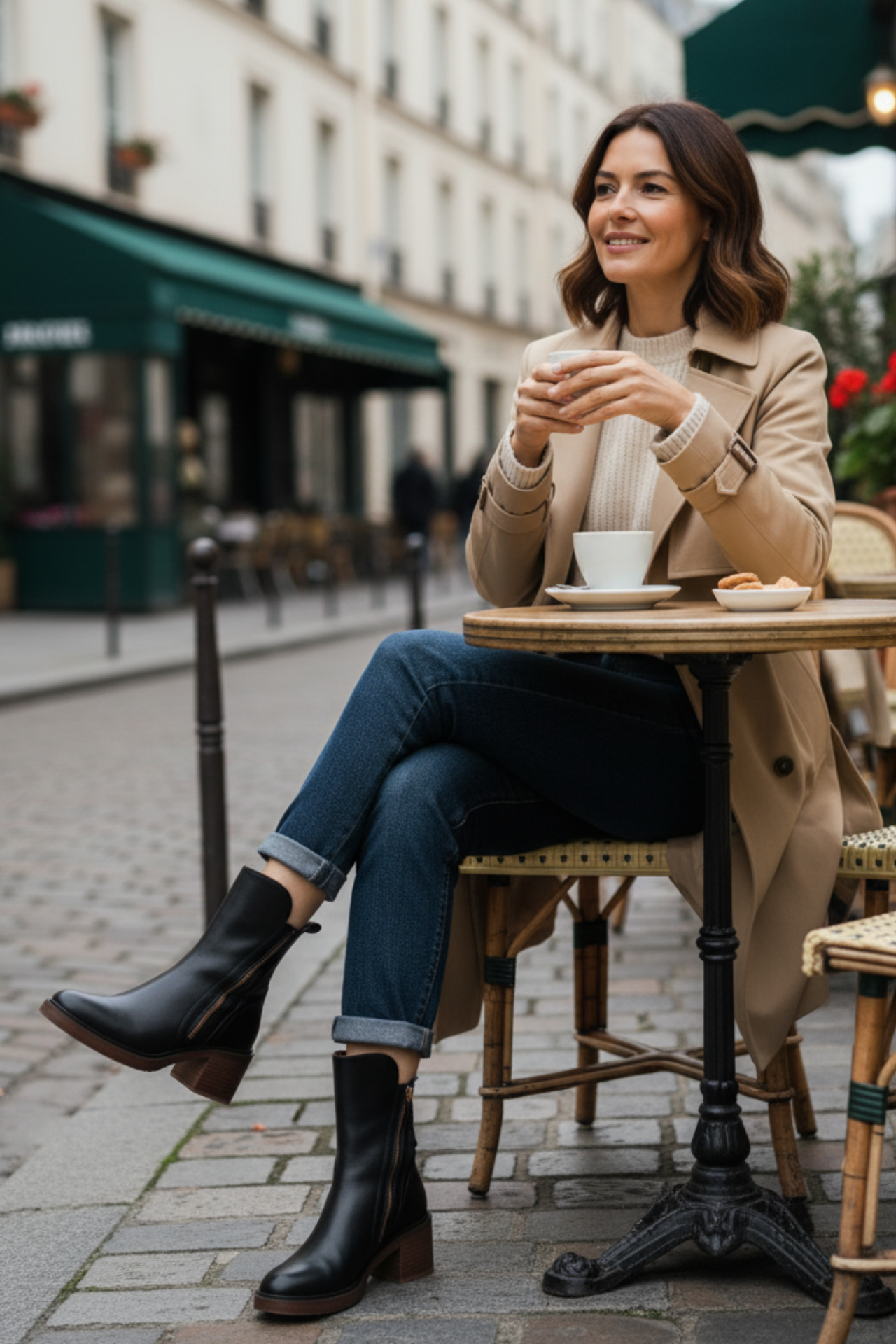 Marcel™ | Black Leather Ankle Boots with Comfortable Heel