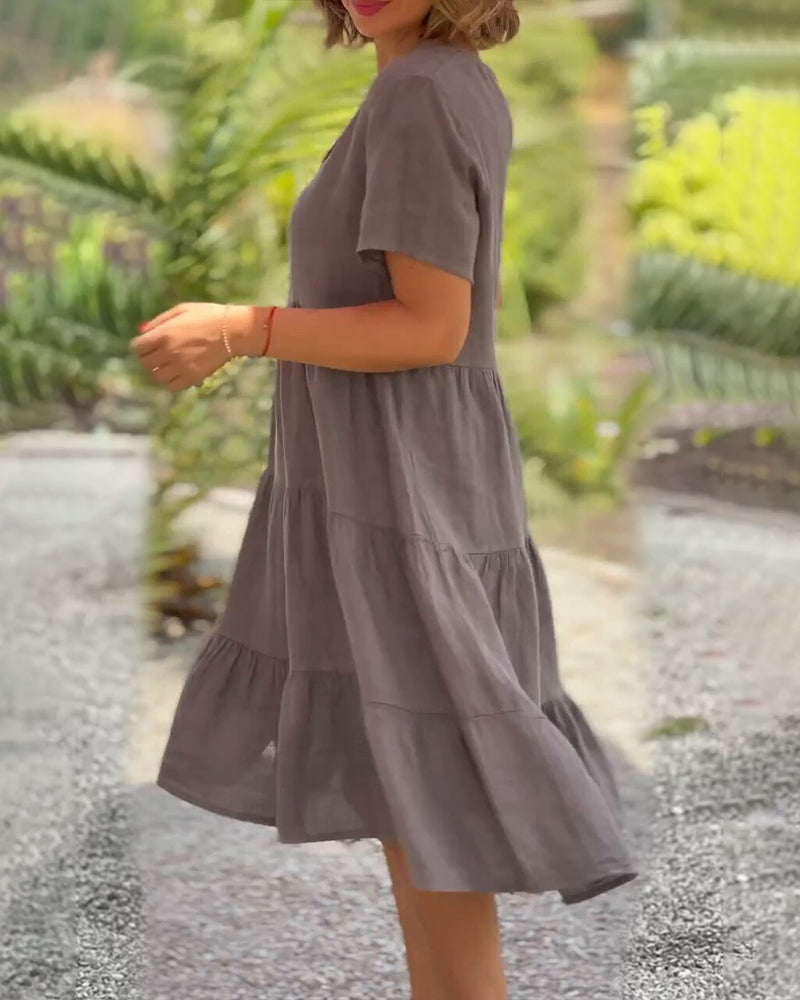 Samantha | Breezy V-Neck Dress with Pockets