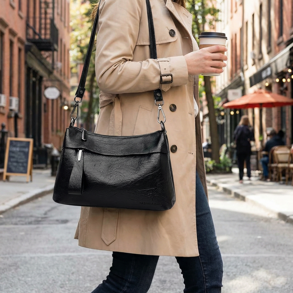Carria - Soft Leather Crossbody With 3 Compartments
