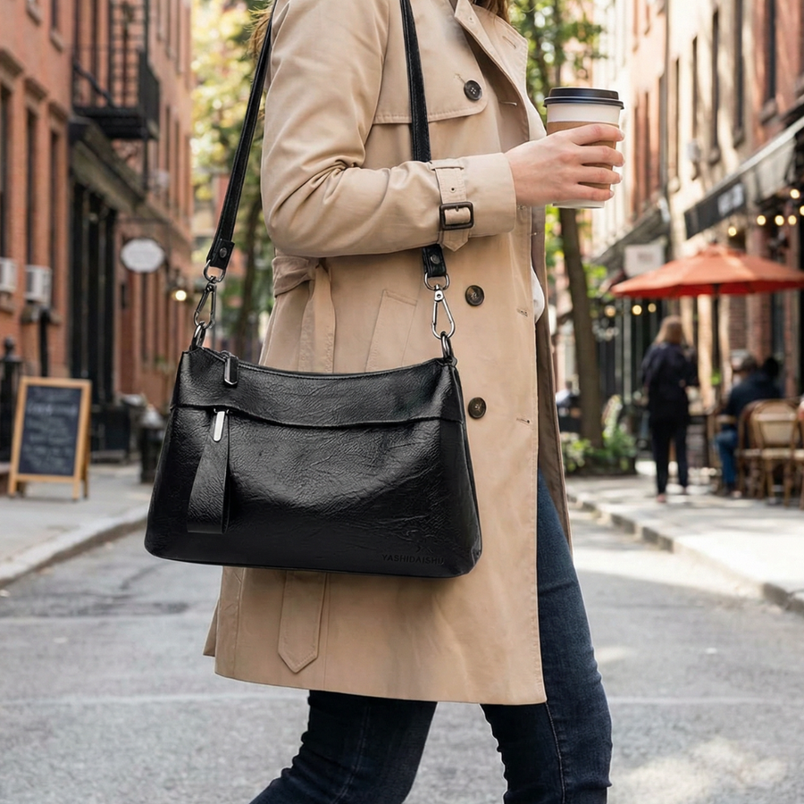 Carria - Soft Leather Crossbody With 3 Compartments