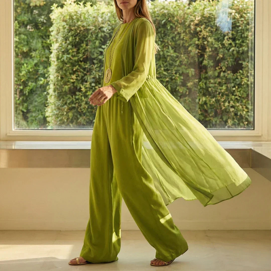 Elvira | Relaxed Drapey Tunic and Wide Leg Pants Set