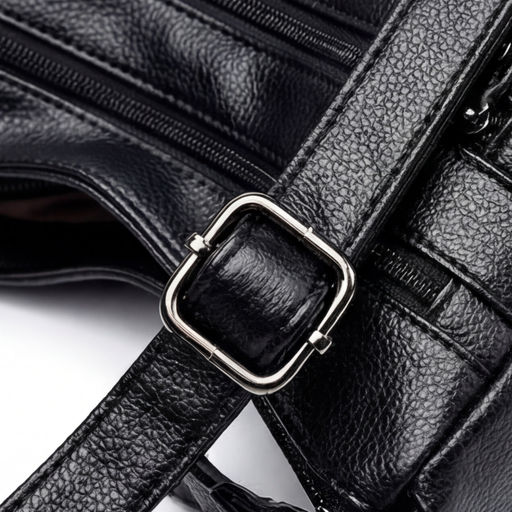 Carria - Soft Leather Multi Pocket Shoulder Bag