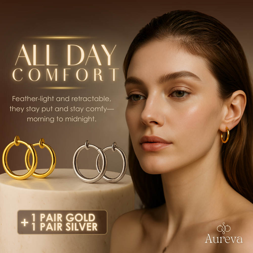 Aureva – Retractable Clip-On Comfort Earrings