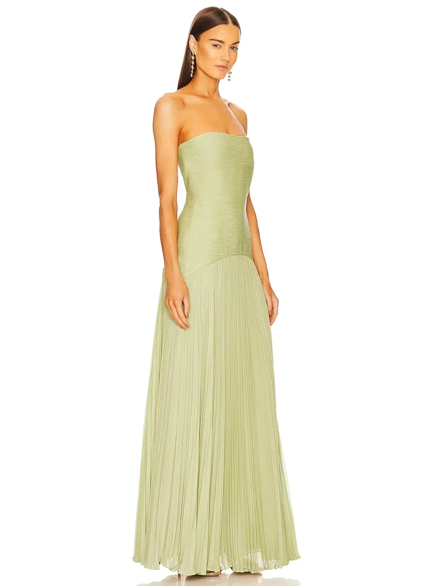 Eleanor | Women's Strapless Pleated Maxi Wedding Guest Dress