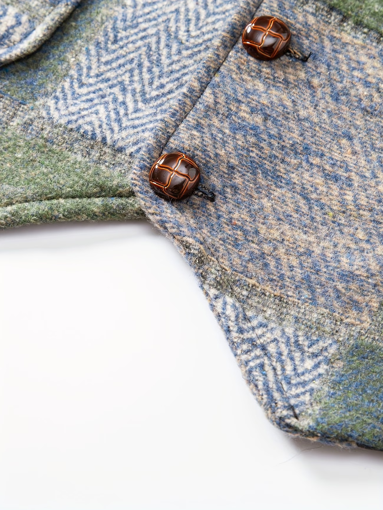 Leo™ | Patchwork Tweed Waistcoat with Herringbone Pattern