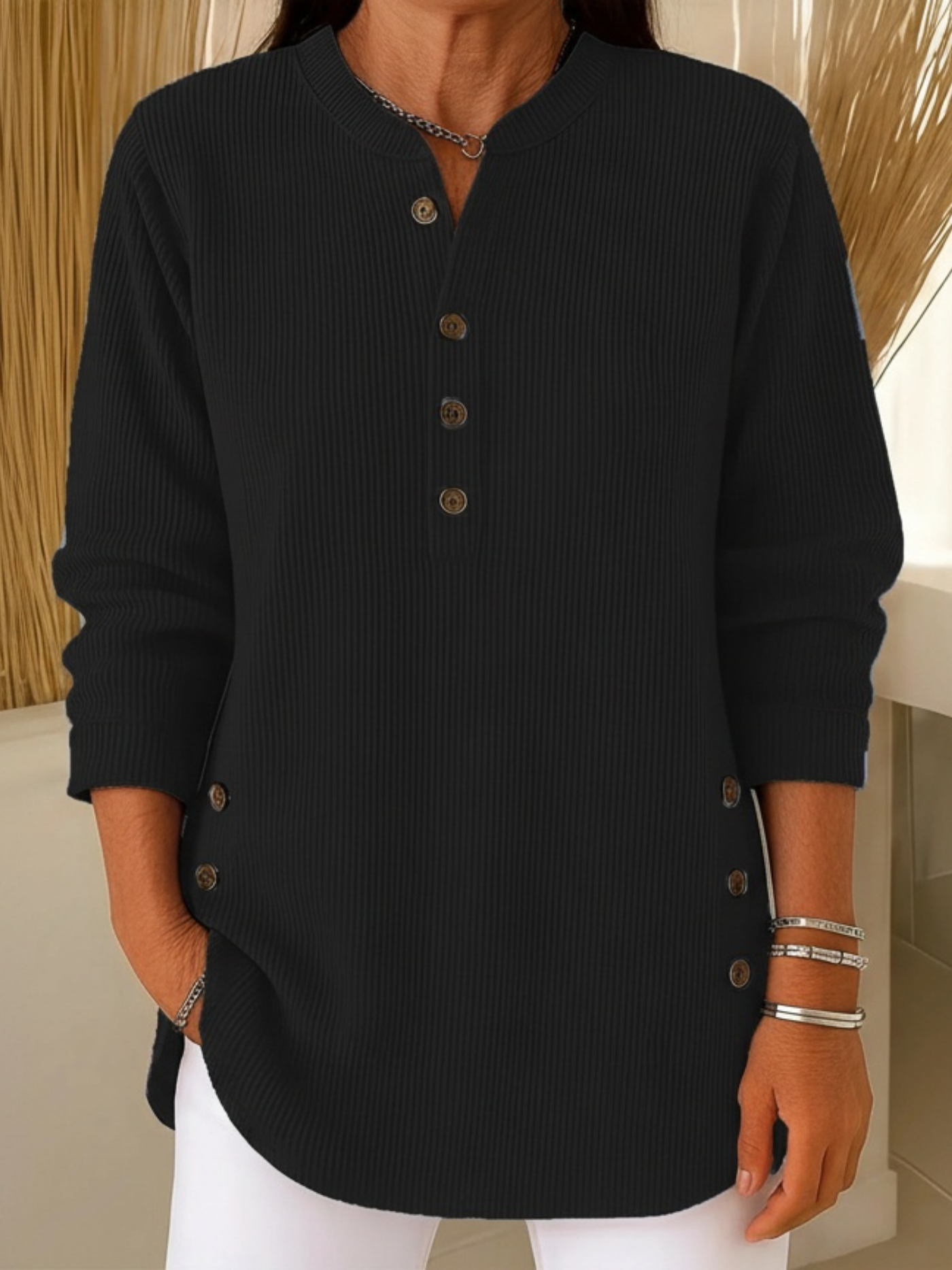 Amelie™ | Stylish Casual Henley Top