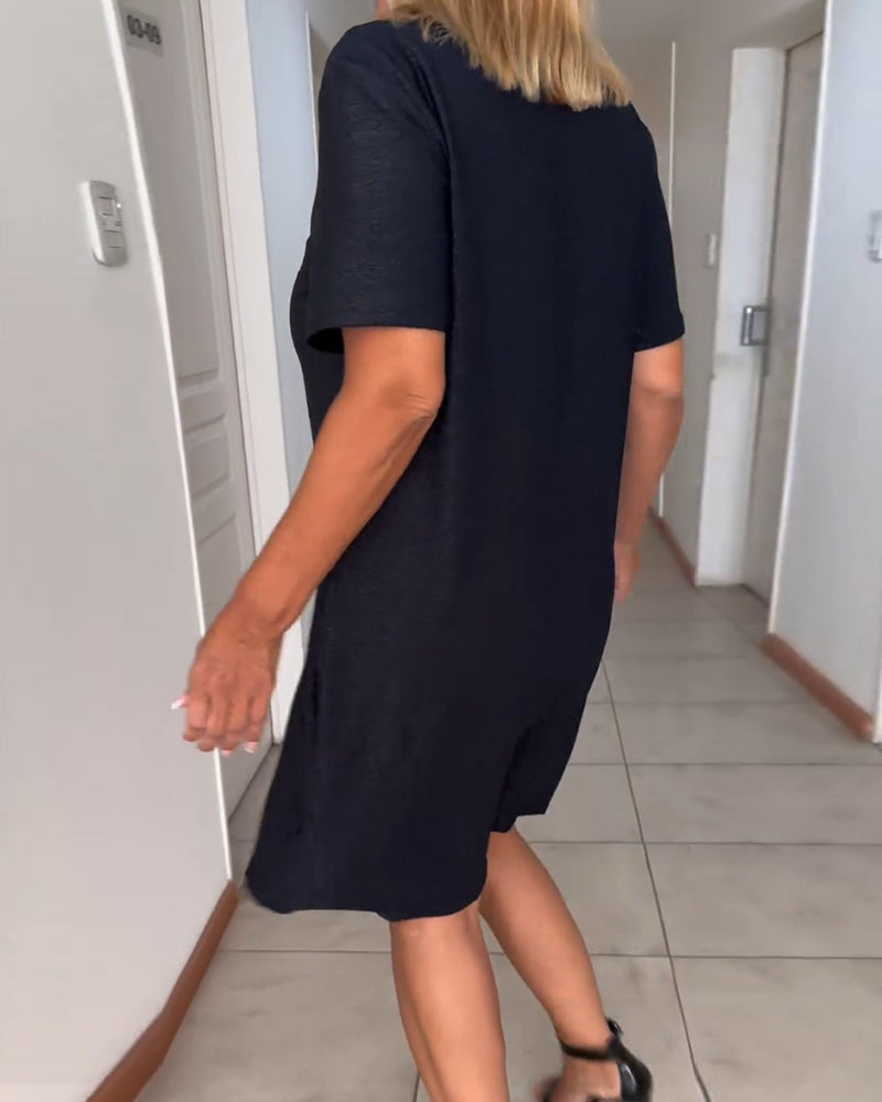 Michelle | V-Neck Ruched Casual Dress