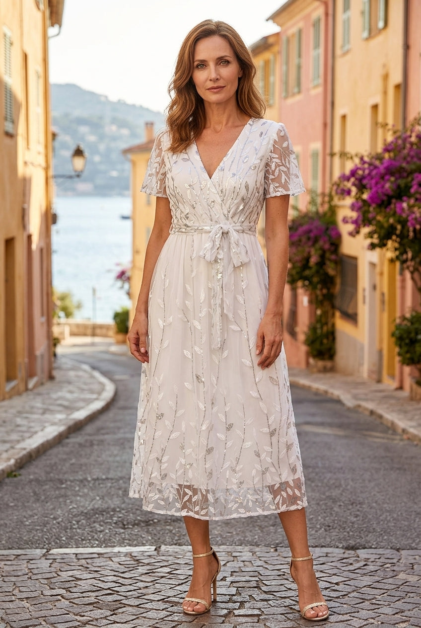 Elegant and Timeless Summer Dress - Sophisticated Flowing Cut