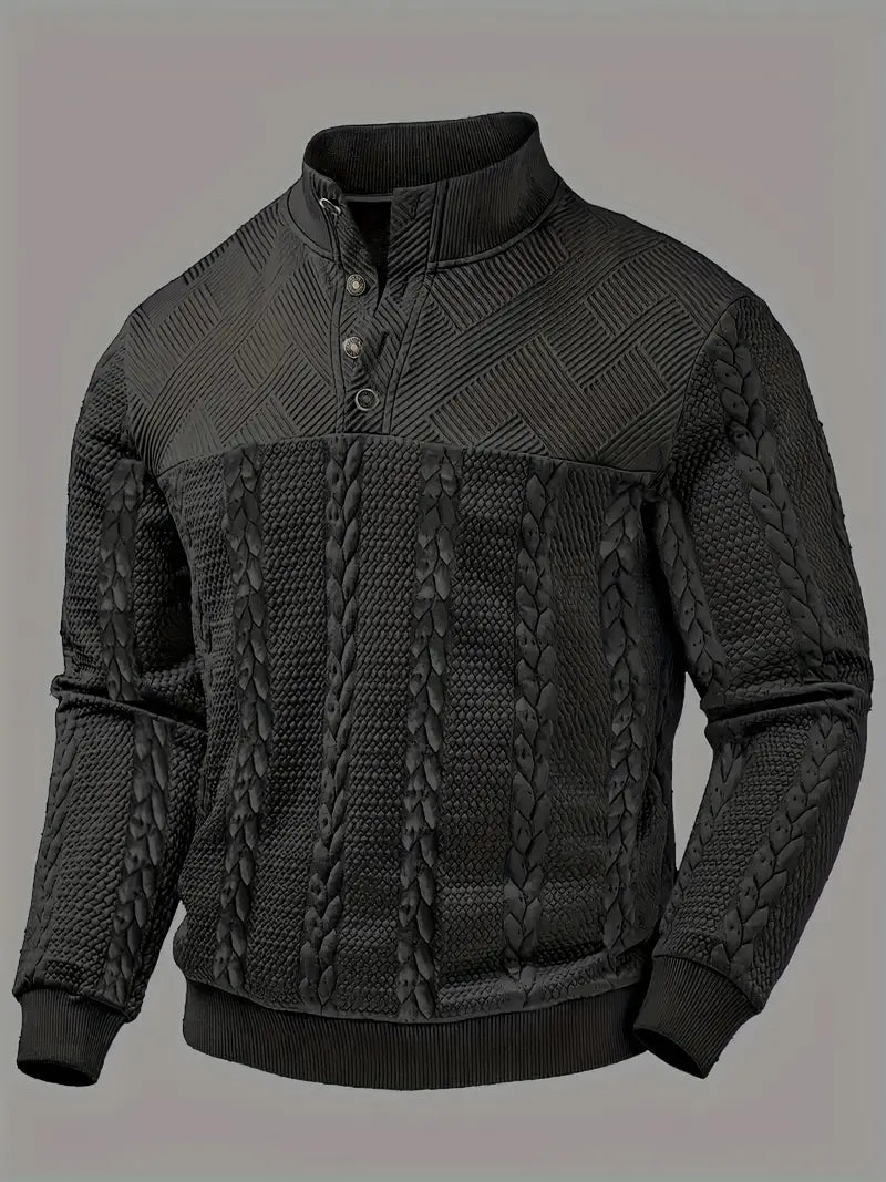 MASON – TEXTURED BUTTON-UP KNIT SWEATER
