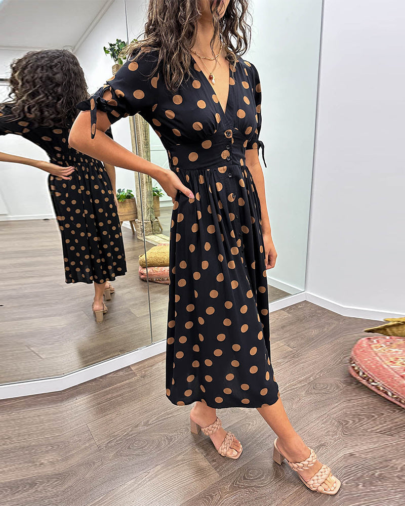 Maria | Button Polka Dot Dress