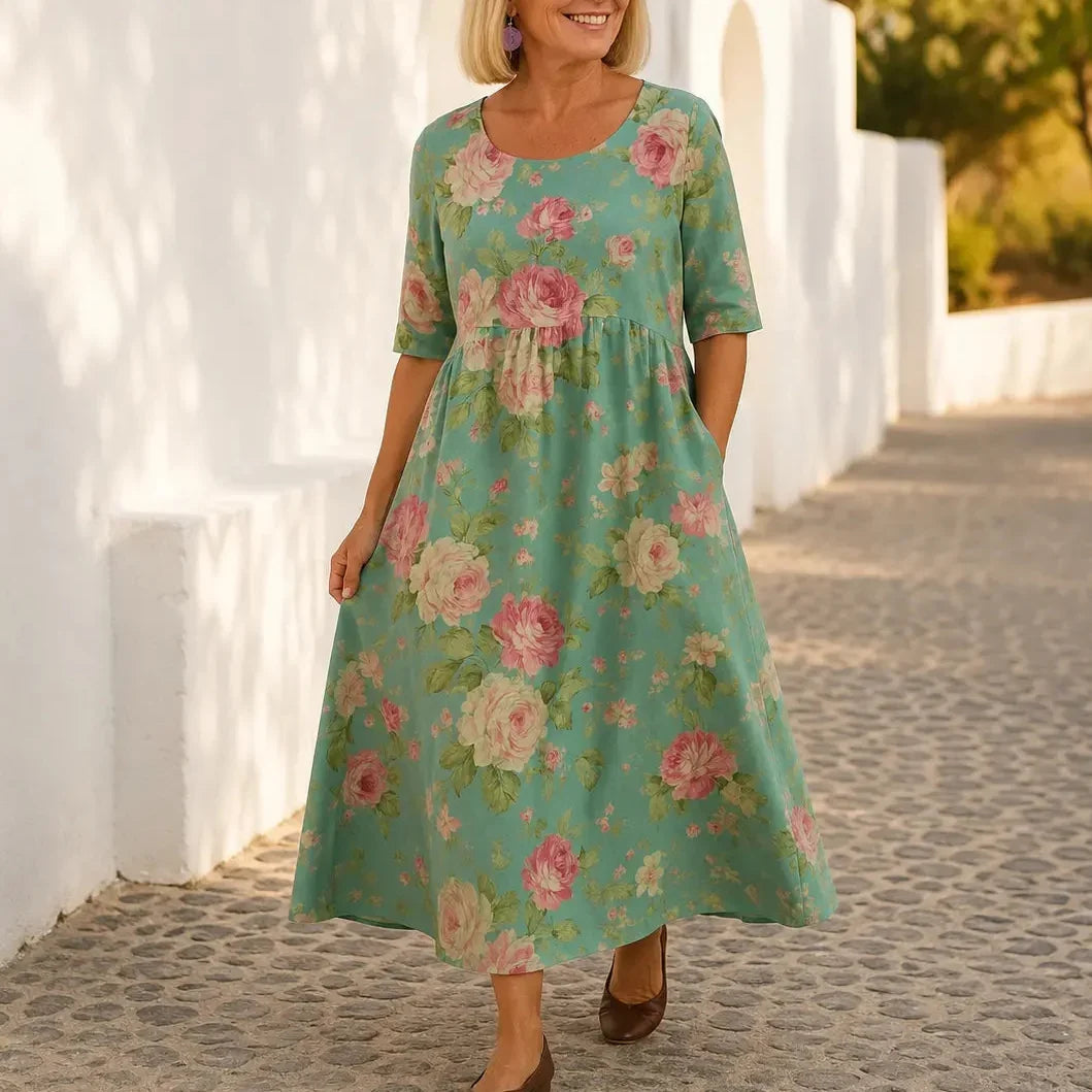 Florenza – Soft Touch Floral Maxi Dress for Women