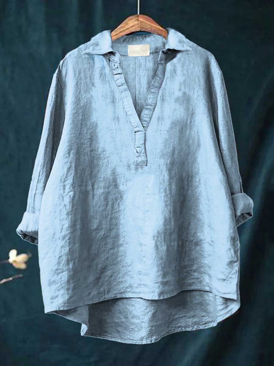 Andrea | Elegant Summer Linen Blouse