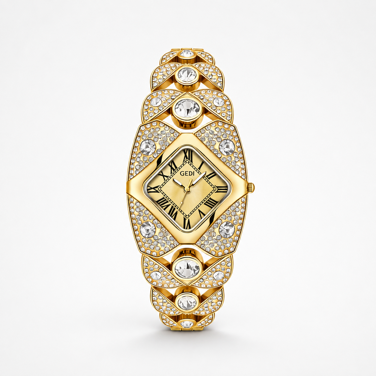 Lastfive – Rhombus Crystal Dial Link Bracelet Watch