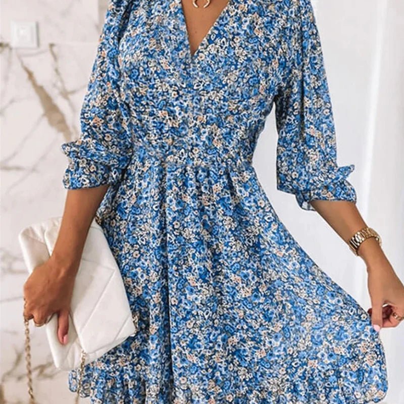 Brielle | Floral V-Neck Smocked Dress