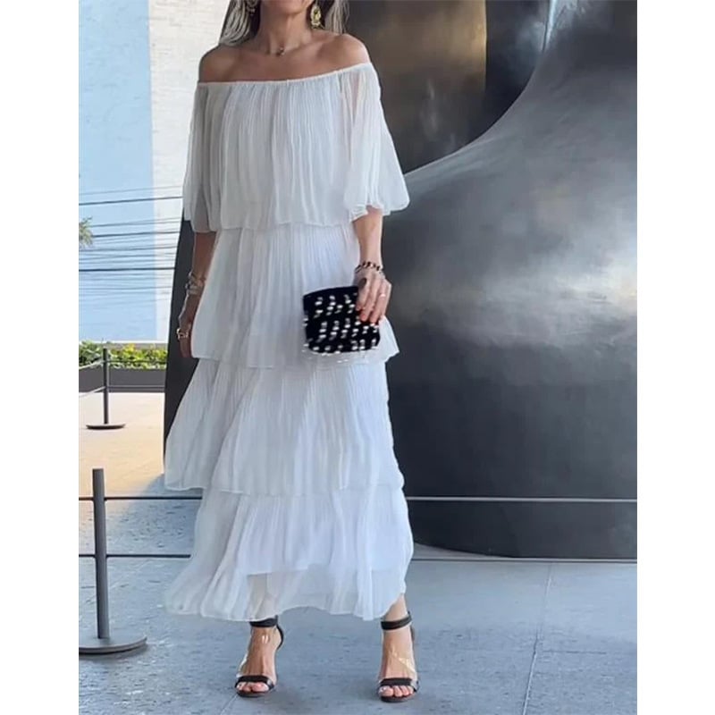 SAFFRON – CHIFFON CAKE LONG DRESS