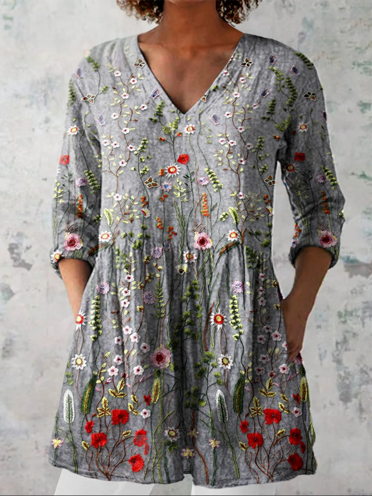 Lana | Extended V-Neck Long Shirt
