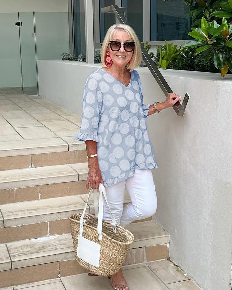 Lucienne – Stylish V-Neck Blouse
